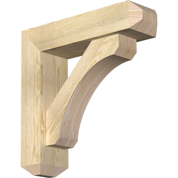 Ekena Millwork Legacy Craftsman Rough Sawn Bracket w/ Offset Brace, Douglas Fir, 6"W x 22"D x 22"H BKT0604X22X22LEC04RDF - main